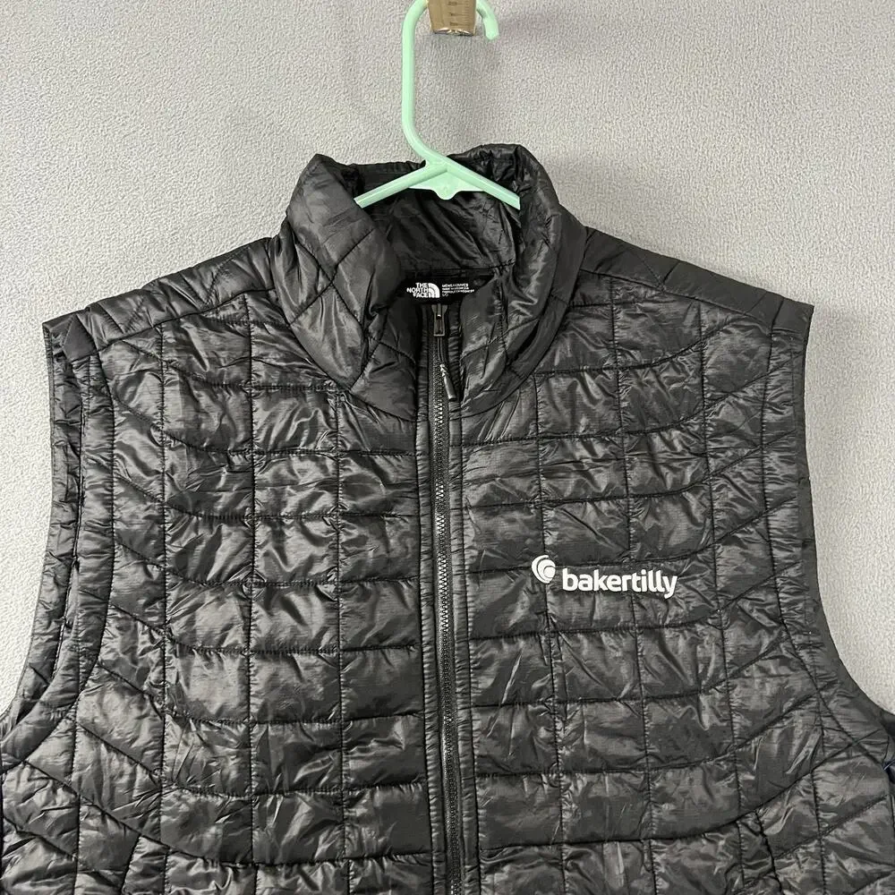 The North Face Vest Mens Large Black ThermoBall Eco Full Zip Puffer Outdoor